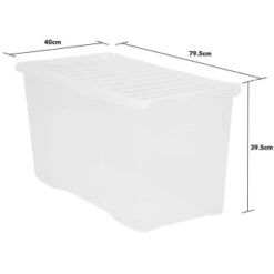 B&M Large Storage Box With Lid 110L - Clear -Home Furnishing Specialty Store 284861 110l storage box with lid clear 3