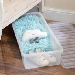 B&M Underbed Storage Box With Lid 55L - Clear 8 B&M Underbed Storage Box With Lid 55L - Clear -Home Furnishing Specialty Store 307321 55l under bed storage box with lid 4