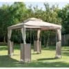 B&M Luxury Steel Framed Gazebo 2.5m - Taupe -Home Furnishing Specialty Store 318959 GAZEBO 1