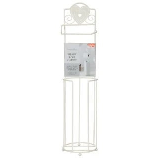 B&M Heart Toilet Roll Caddy - White 5 B&M Heart Toilet Roll Caddy - White - Image 3