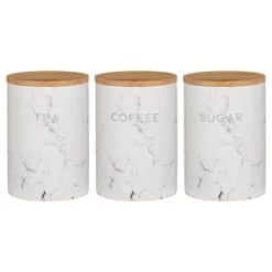 B&M Marble Effect Kitchen Canisters 3pc 10 B&M Marble Effect Kitchen Canisters 3pc -Home Furnishing Specialty Store 356820 storage canisters marble effect tea coffee sugar