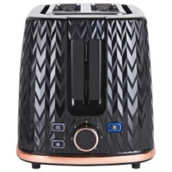 Goodmans Textured 2 Slice Toaster - Black & Rose Gold -Home Furnishing Specialty Store 358961 goodmans textured toaster black rose gold