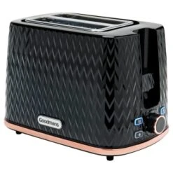Home Furnishing Specialty Store 15 Goodmans Textured 2 Slice Toaster - Black & Rose Gold
