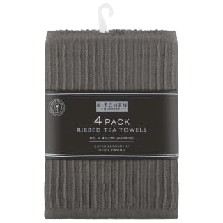B&M Ribbed Tea Towels 3pk - Grey 3 B&M Ribbed Tea Towels 3pk - Grey