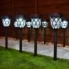 Solar Powered Windsor Black Post Lights - White 8pk 2 Solar Powered Windsor Black Post Lights - White 8pk -Home Furnishing Specialty Store 366418 8pk windsor post lights white led