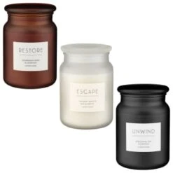 B&M Large Spa Scented Candle - Black - Unwind -Home Furnishing Specialty Store 368680 368679 368691 large spa candle group 2