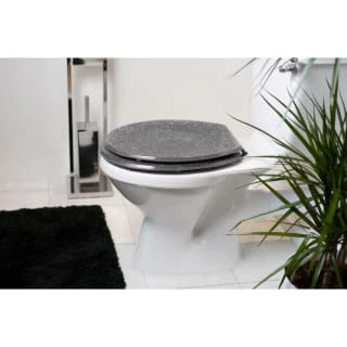 B&M Glitter Toilet Seat Silver 3 B&M Glitter Toilet Seat Silver