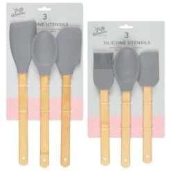 B&M Betty Winters Silicone Utensils 3pk - Grey -Home Furnishing Specialty Store 369972 3pk betty winters silicone utensils grey main