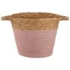 B&M Small Two Tone Wicker Basket - Pink -Home Furnishing Specialty Store 374392 small pink two tone basket