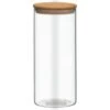 Glass Cannister With Airtight Bamboo Lid - Large 2 Glass Cannister With Airtight Bamboo Lid - Large -Home Furnishing Specialty Store 376810 glass pasta canister with bamboo lid tall 22cm 21