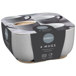Simply Everyday Gloss Mugs 4pk - Grey -Home Furnishing Specialty Store 380120 4pk simply everyday mugs grey 2