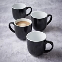 Simply Everyday Gloss Mugs 4pk - Black 11 Simply Everyday Gloss Mugs 4pk - Black -Home Furnishing Specialty Store 380121 4pk simply everyday mugs black