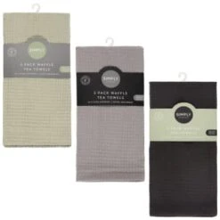 Simply Everyday Waffle Tea Towels 3pk - Grey 9 Simply Everyday Waffle Tea Towels 3pk - Grey -Home Furnishing Specialty Store 380223 380224 380225 3pk simply everyday waffle teal towels main