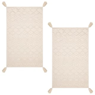 B&M Homestead Embossed Tea Towels With Tassels 2pk - Natural 5 B&M Homestead Embossed Tea Towels With Tassels 2pk - Natural - Image 3