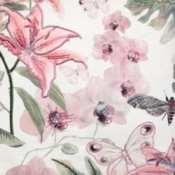 Embroidered Fleur Blush Cushion -Home Furnishing Specialty Store 380407 floral embroidered cushion 2