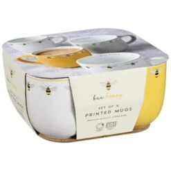 B&M Bee Happy Printed Mugs - 4pk -Home Furnishing Specialty Store 380506 4pk printed mugs bee happy 2