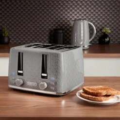 Goodmans Textured 4 Slice Toaster - Grey 8 Goodmans Textured 4 Slice Toaster - Grey -Home Furnishing Specialty Store 386707 goodmans textured 4 slice toaster grey