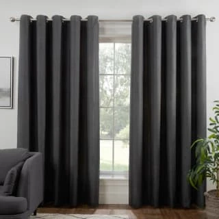 B&M Colorado Hopsack Fully Lined Charcoal Eyelet Curtains 90 X 90" 3 B&M Colorado Hopsack Fully Lined Charcoal Eyelet Curtains 90 X 90"