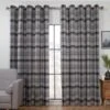 B&M Oakland Traditional Woven Grey Check Curtains 66 X 90" -Home Furnishing Specialty Store 388935 388936 388937 388938 388939 oakland woven check curtain grey