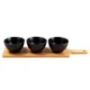 B&M Wooden Serve Board With Black Dip Bowls 1 B&M Wooden Serve Board With Black Dip Bowls -Home Furnishing Specialty Store 390356 set of 3 black dip bowls