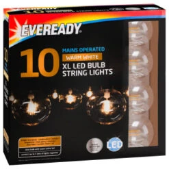 Eveready Mains Powered XL LED Bulb String Lights 10pk - Warm White 9 Eveready Mains Powered XL LED Bulb String Lights 10pk - Warm White -Home Furnishing Specialty Store 392917 eveready 10 mains operated warm white xl led bulb string lights21