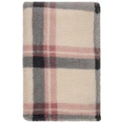 Simply Blush Check Sherpa Throw -Home Furnishing Specialty Store 395364 stripe ocean tide cushion 4