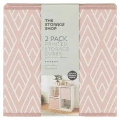 Lokken Printed Storage Cubes 2pk - Pink Diamond 9 Lokken Printed Storage Cubes 2pk - Pink Diamond -Home Furnishing Specialty Store 395838 2pk printed lokken storage cubes pink diamond 2