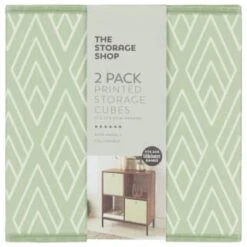 Lokken Printed Storage Cubes 2pk - Sage Diamond -Home Furnishing Specialty Store 395843 2pk printed lokken storage cubes sage diamond 2