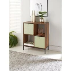 Lokken Printed Storage Cubes 2pk - Sage Diamond -Home Furnishing Specialty Store 395843 2pk printed lokken storage cubes sage diamond