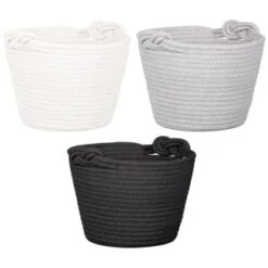 B&M Cara Rope Basket With Handle - White -Home Furnishing Specialty Store 395880 cara rope basket with handle main
