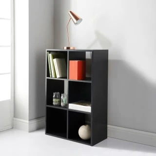 Lokken 6 Cube Shelving Unit - Black 3 Lokken 6 Cube Shelving Unit - Black
