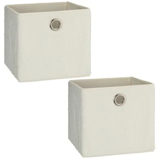 Lokken Teddy Storage Cubes 2pk - Cream 4 Lokken Teddy Storage Cubes 2pk - Cream - Image 2