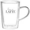 B&M Printed Double Wall Glass Latte Mug -Home Furnishing Specialty Store 396480 printed double wall glass latte mug love a latte