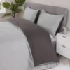 Simply Everyday Reversible King Duvet Set With Pipe - Grey & Charcoal -Home Furnishing Specialty Store 397254 397255 simply reversible grey charcoal double king duvet set